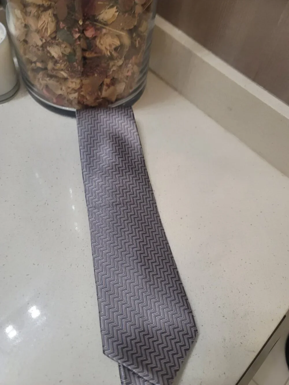 Balenciaga Paris Tie 100% Silk Made In Italy Geometric Gray